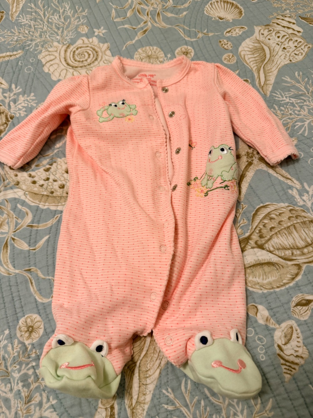 Little Me Pink Polka Baby Footed Sleeper